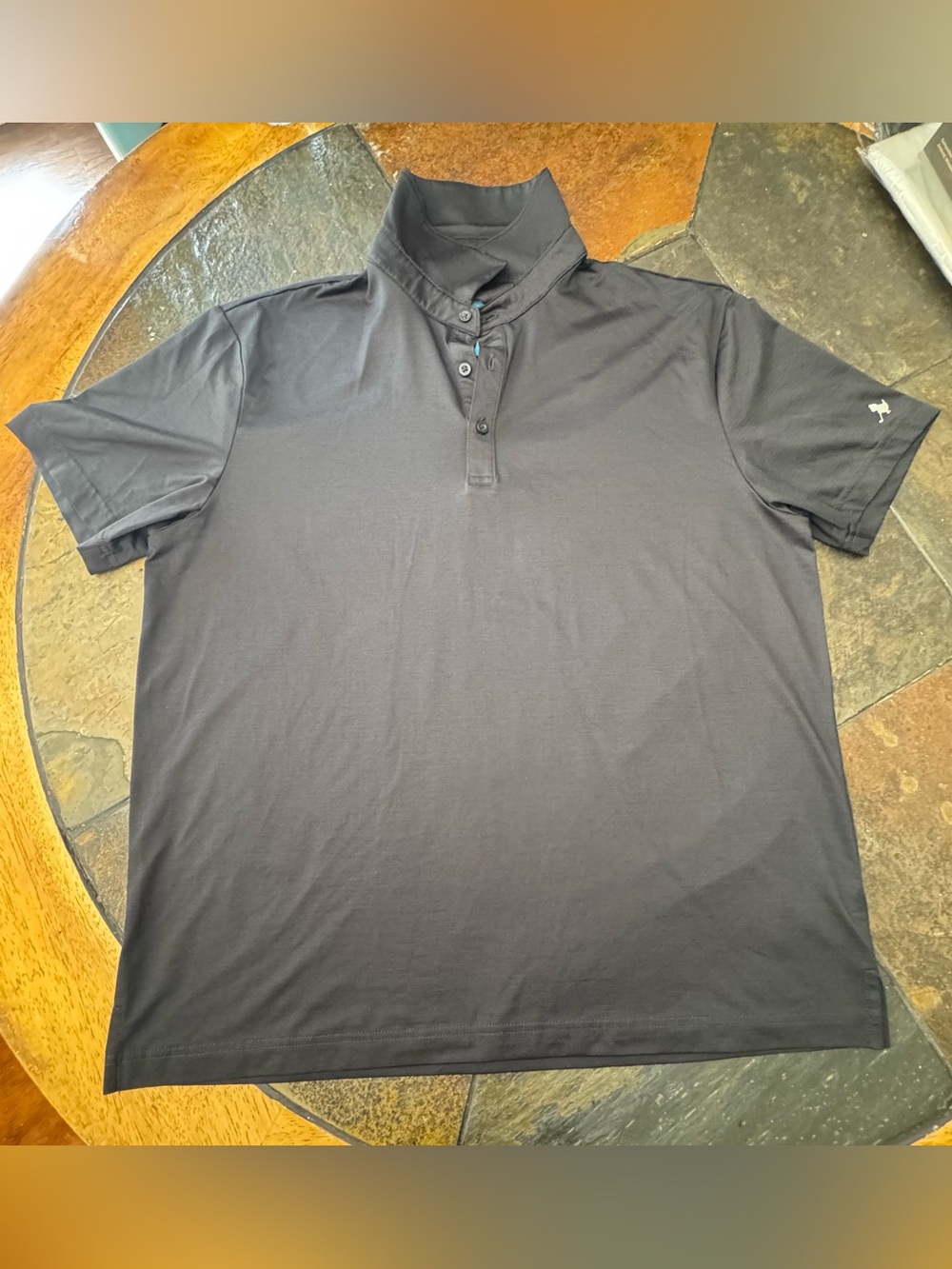Black Short-Sleeve Polo